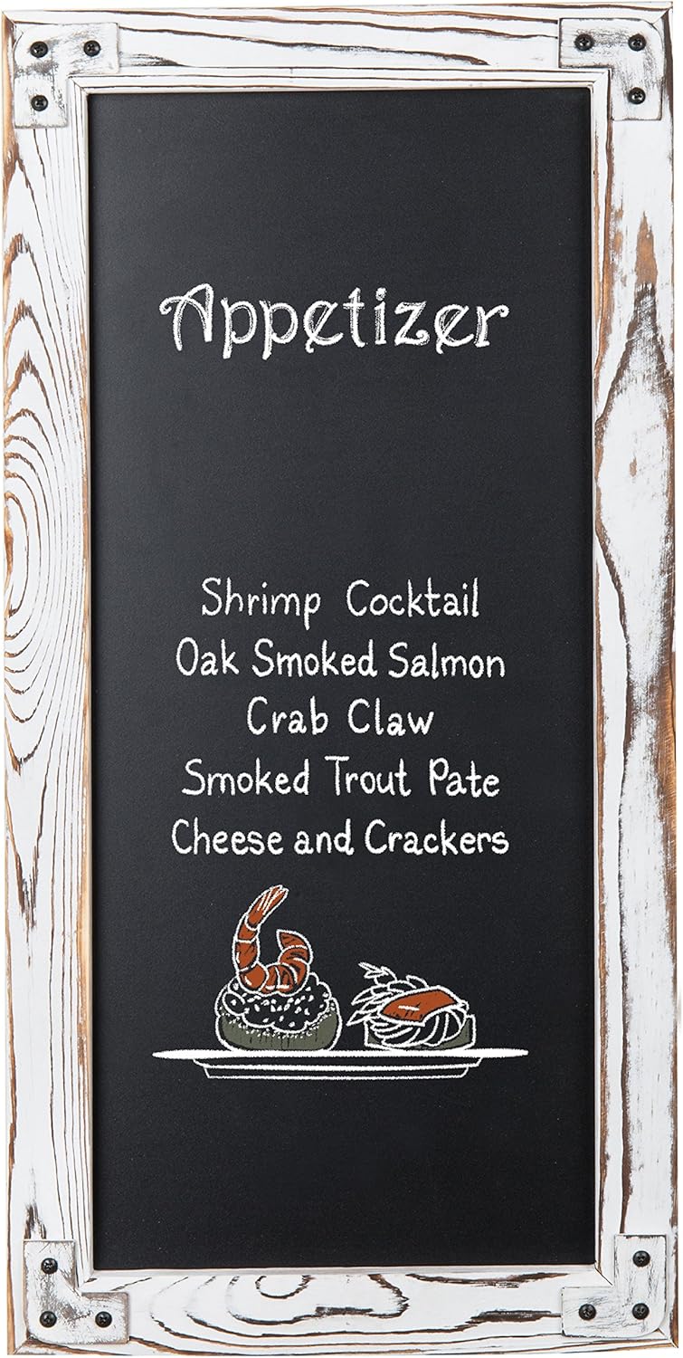 MyGift Rustic 25-Inch Wall-Mounted Chalkboard Sign with Gray Wood Frame: Kitchen & Dining