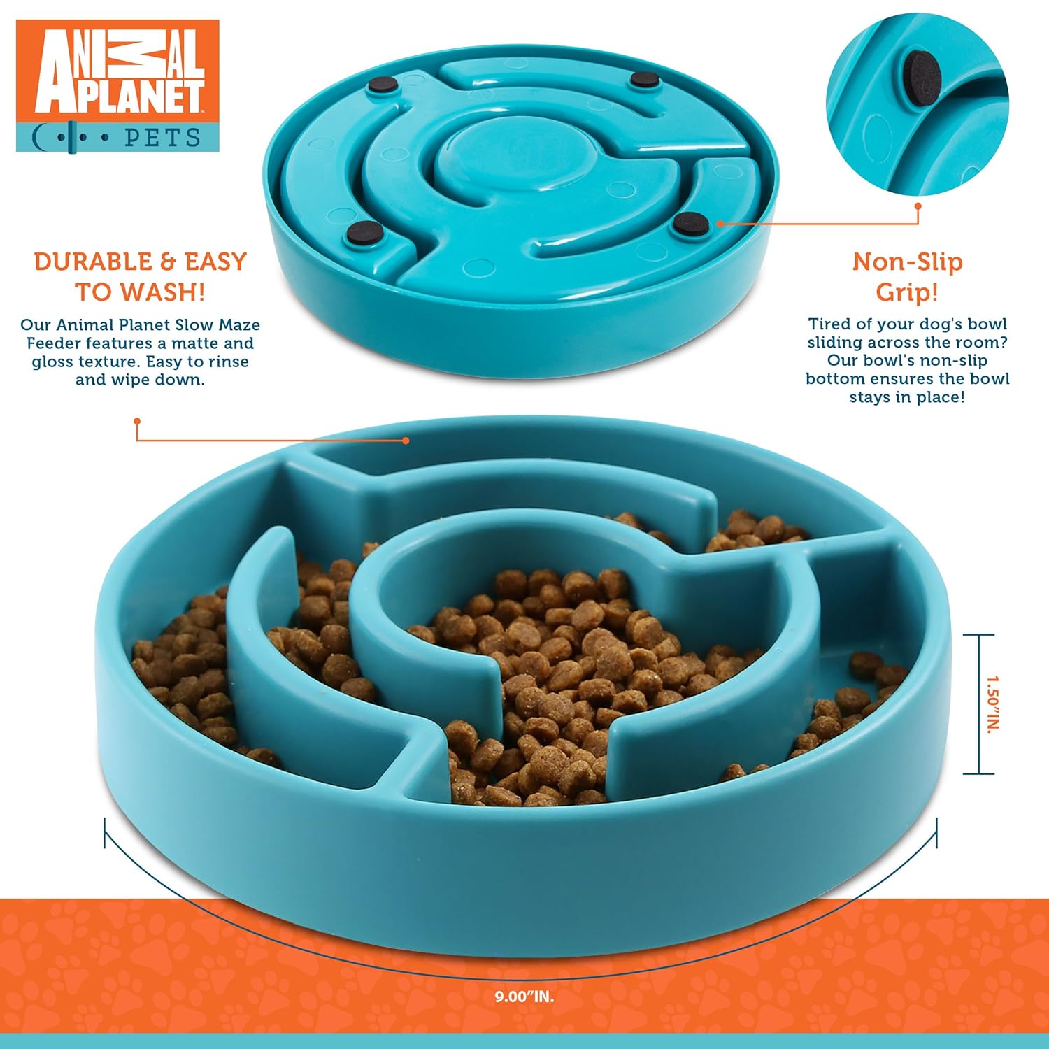 Animal Planet Slow Feed Maze Feeder Pet Bowl For Dogs And Cats