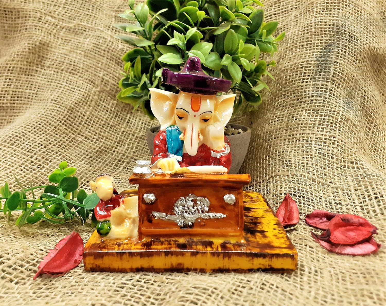 Buy munim Ganesha Ganpati Statue for Home décor Pooja Room Temple Lord