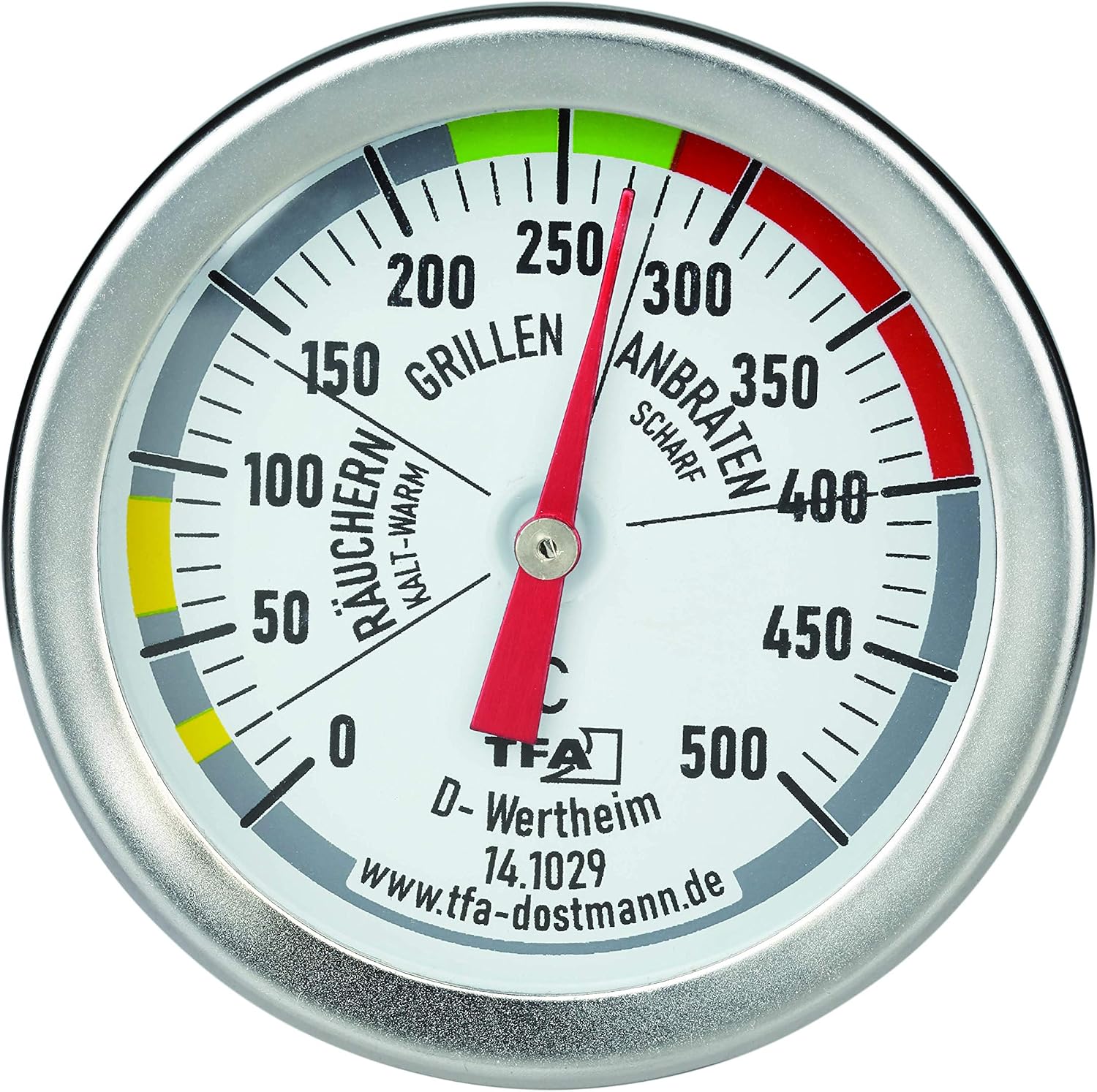 Thermomètre De Cuisson TFA En Acier Inoxydable Avec Clip - Idéal Fritures Et Rôtis De 20 à 300°C