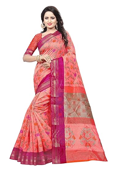 Women's Khadi Cotton Saree (N550_Multicolored)