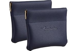 Travelambo Leather Squeeze Coin Purse Pouch Change Holder For Men & Women 2 pcs set