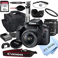 Canon EOS Rebel T100 DSLR Camera with 18-55mm f/3.5-5.6 Zoom Lens + 32GB Card, Tripod, Case, and More (18pc Bundle)