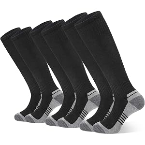 Somaibo Kids Soccer Socks 3 Pairs Football Baseball Softball Knee High Sock | Cushion High Long Tube Uniform Team Sports Sock