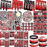 Lilwemen Ninja Party Favors, Ninja Birthday Party Decorations Supplies for Your Little Ninja Warrior, Including Notebook, Gift Bags, Slap Bracelets, Rubber Bracelets, Stickers, Button Pin