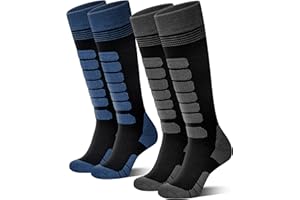 KEECOW Merino Wool Ski Socks for Men & Women Multipairs, Thermal Warm Winter Snowboard Hunting Outdoor - Knee-high