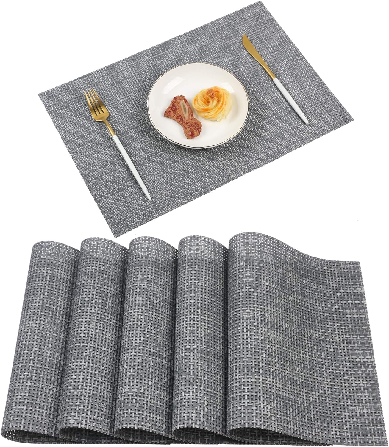 Placemats Washable PVC Dining Table Mats Nonslip Heat
