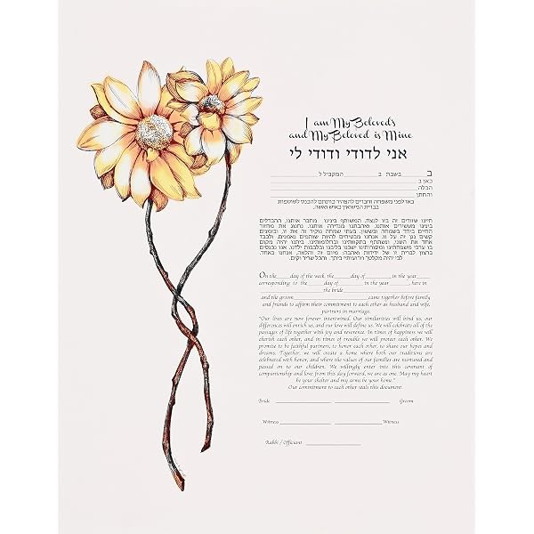 Sunrise Sunset Ketubah – Jewish Marriage Contract With Secular Humanist Text For Modern Weddings