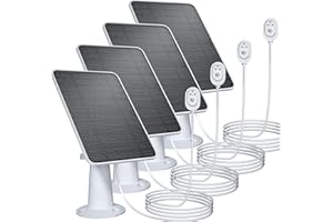 FOHOA Upgraded Solar Panel Charging Compatible with Pro 5S, Arlo Pro 4, Pro 3, Pro 3 Floodlight, Ultra 2, Ultra, 4W Solar Panel with 9.8ft Charging Cable, IP65 Waterproof, Includes Secure Wall Mount, 4 Pack