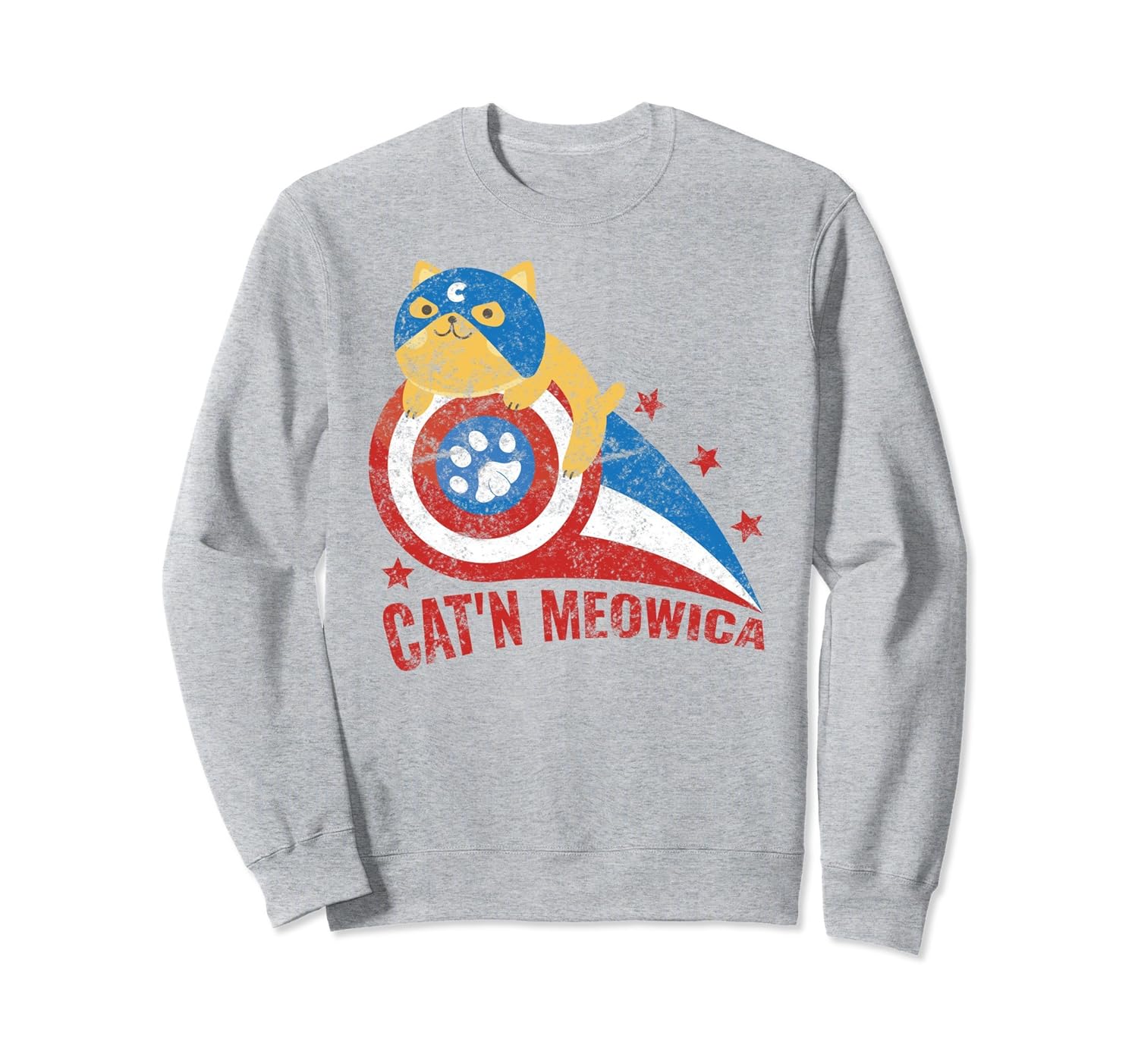 Cute Kitten CAT'N (Captain) MEOWICA Funny Cat Sweatshirt-ANZ