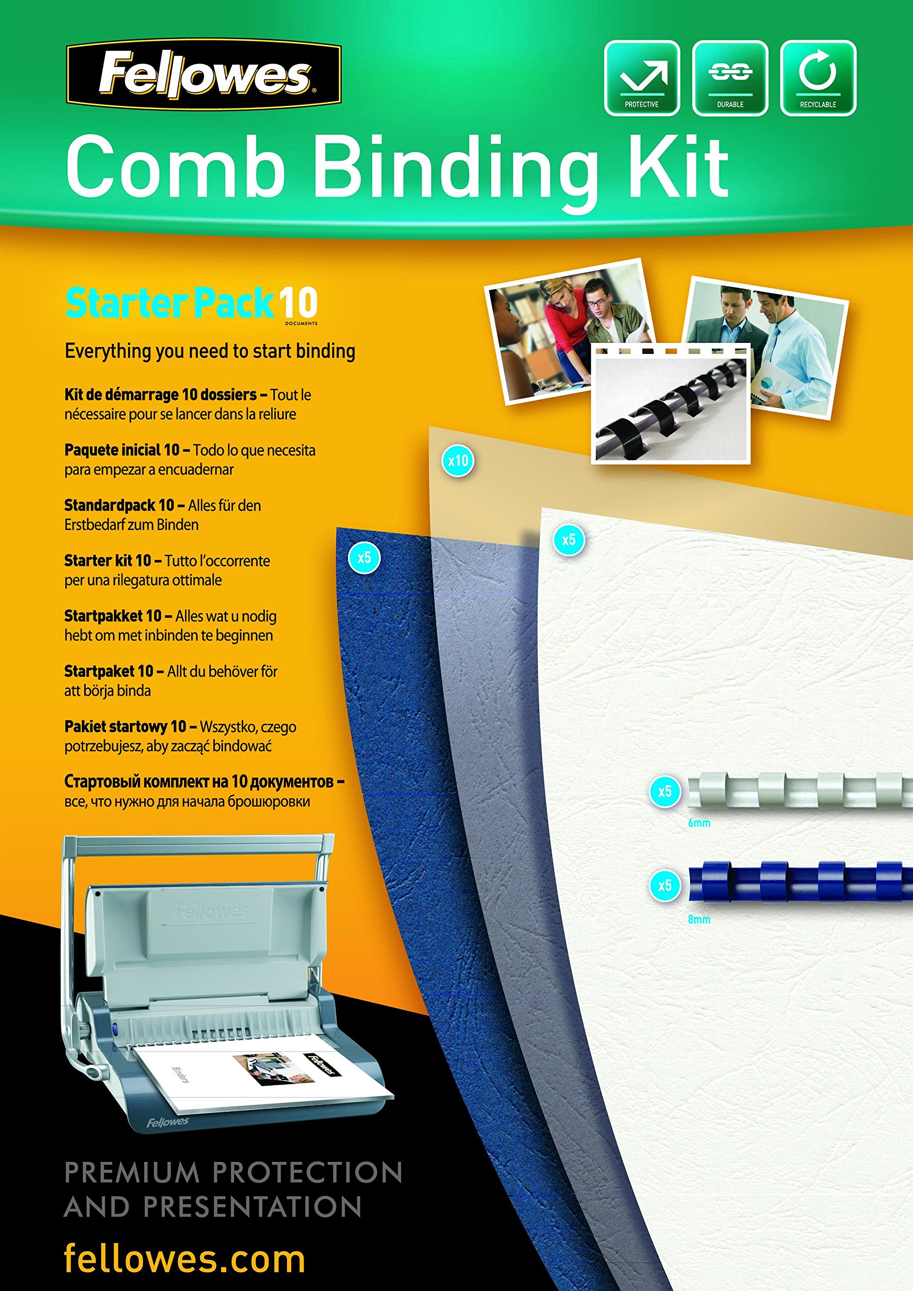 Fellowes Comb Binding Starter Kit - Pack of 10