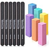 TsMADDTs Nail Files and Buffers, Professional Manicure Tools Kit Rectangular Art Care Buffer Block Tools 100 180 Grit 12PCS(B