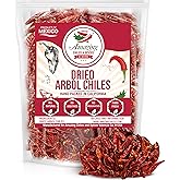 Chile De Arbol 4oz - Dried Whole Red Chili Peppers, Premium All Natural Stemless, Resealable Bag. Use in Mexican, Chinese and