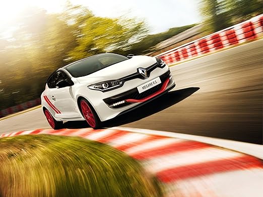 Amazon Com Renault Megane Rs 275 Trophy 14 Car Art Poster Print On 10 Mil Archival Satin Paper White Front Side Track Motion View 14 X11 Posters Prints