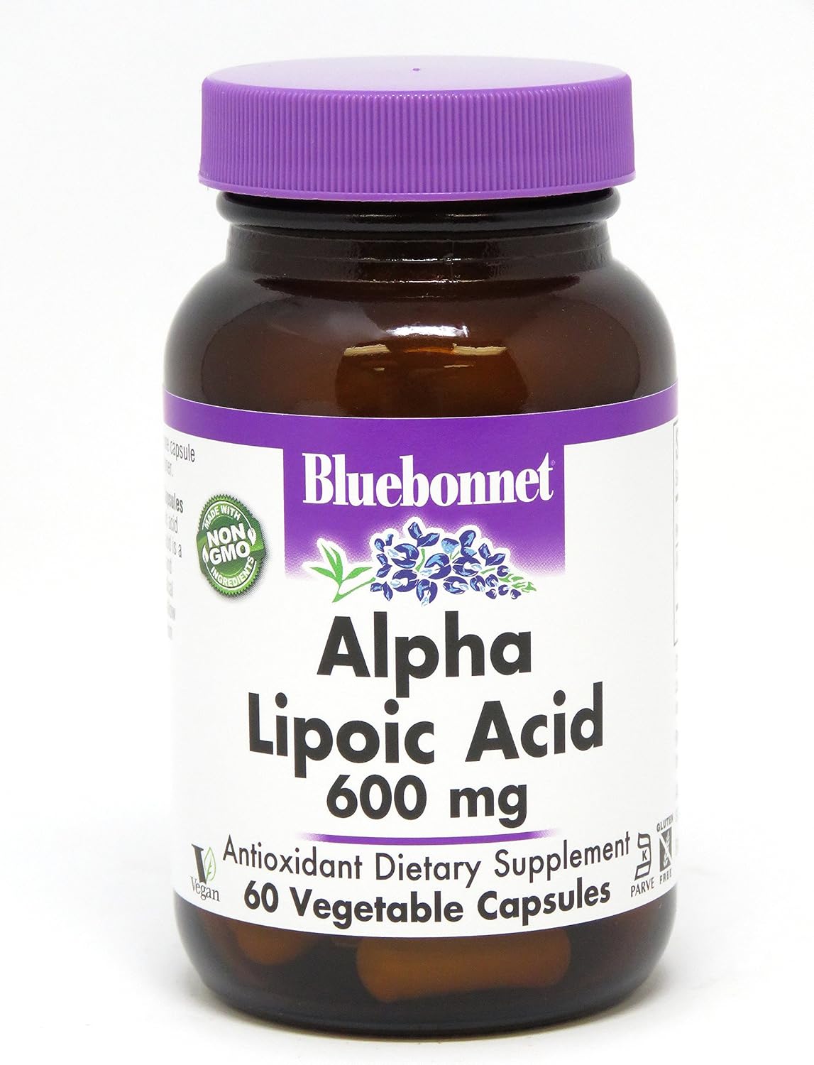 BlueBonnet Alpha Lipoic Acid Vegetarian Capsules, 600 mg, 60 Count
