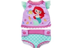 DISNEY PRINCESS My Disney Nursery Baby Doll Clothes & Accessories, Ariel Diaper Accessory Pack Inspired by Disney's The Little Mermaid! Includes Doll T-Shirt, Doll Diaper Cover, Clip with Charm