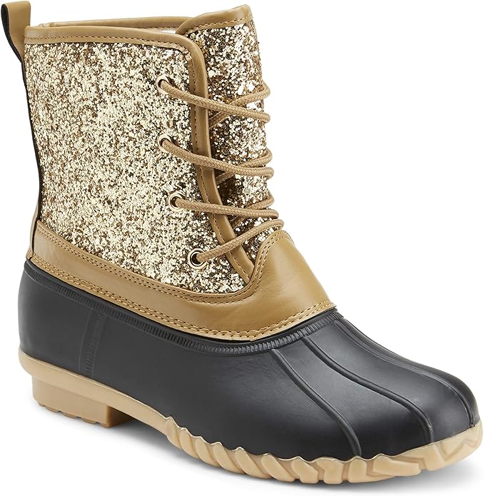 Ladies Gold Glitter Duck Boot Size 5.5 Boots