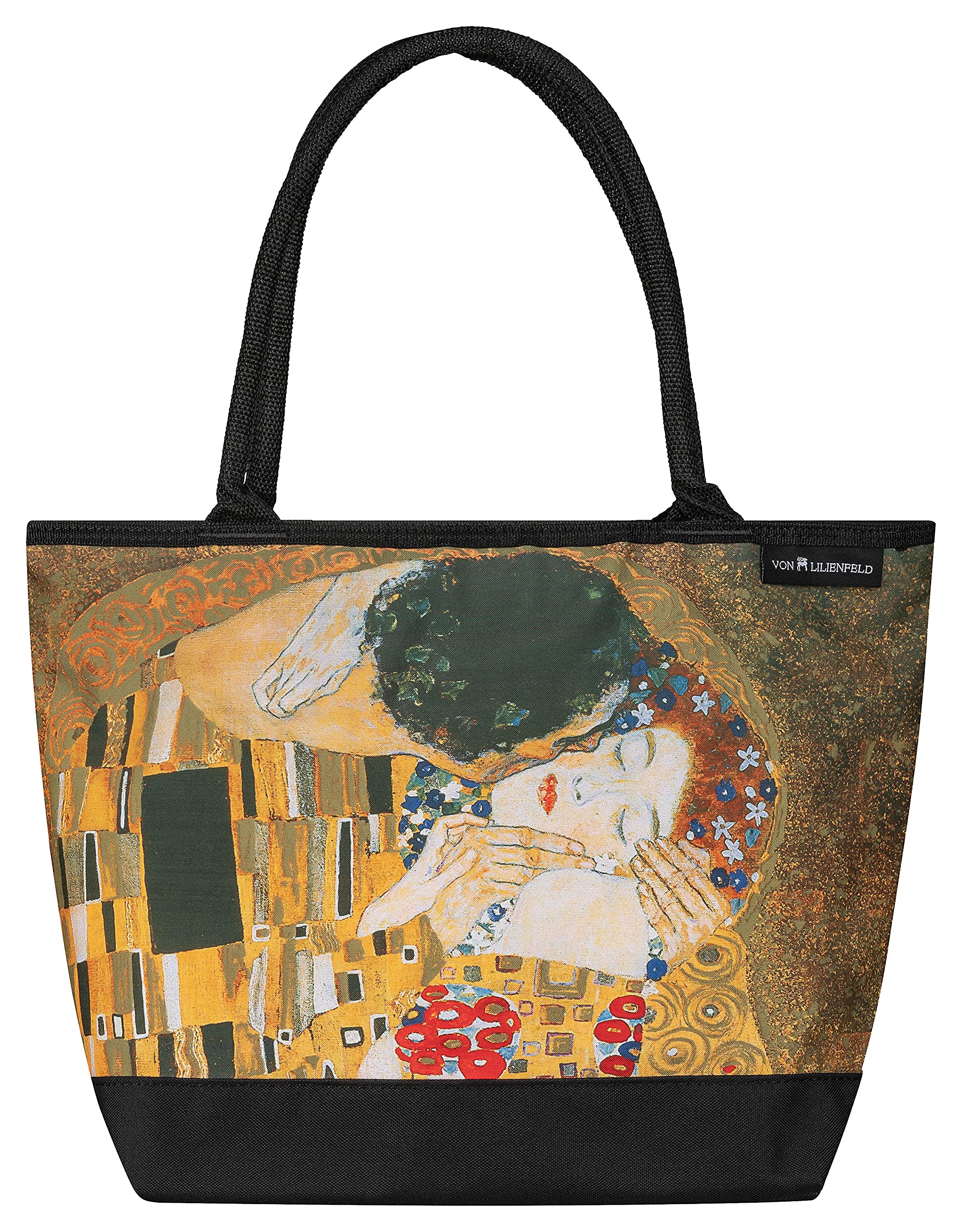 VON LILIENFELD HandbagGustav Klimt: The Kiss Art Design Shopper Dimensions L 42 x H 30 x D 15 cm Beach Bag Handbag Office, multicoloured, Contemporary