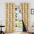 Tenda oscurante per camera da letto con stampa floreale, per bambini, ragazzi, ragazze, fiori botanici e farfalle, tenda termica, larghezza 166 x lunghezza 200 cm, 2 pannelli