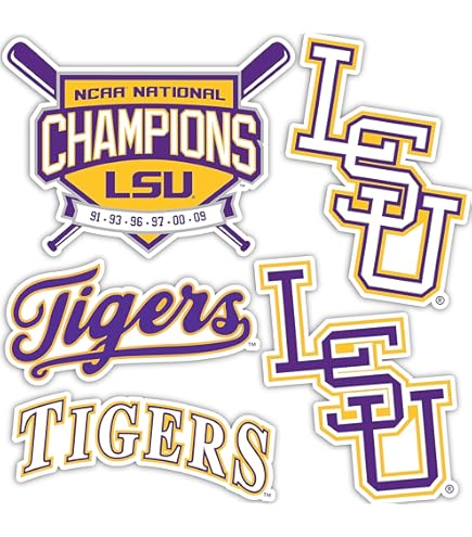 The Blue Brand LSU Tigers 6" Vinyl Sticker 3-Pack - Officially Licensed Purple & Gold Team Decals