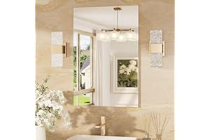 TokeShimi 30 x 20 Inch Frameless Bathroom Mirror, Rectangle Mirrors for Wall with Polished Edge, Shatterproof Tempered Glass,