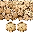 Yoption Self-Adhesive Wax Seal Stickers - 100 Pack Antique Gold Letter W For Envelopes, Wedding & Gifts - View #11
