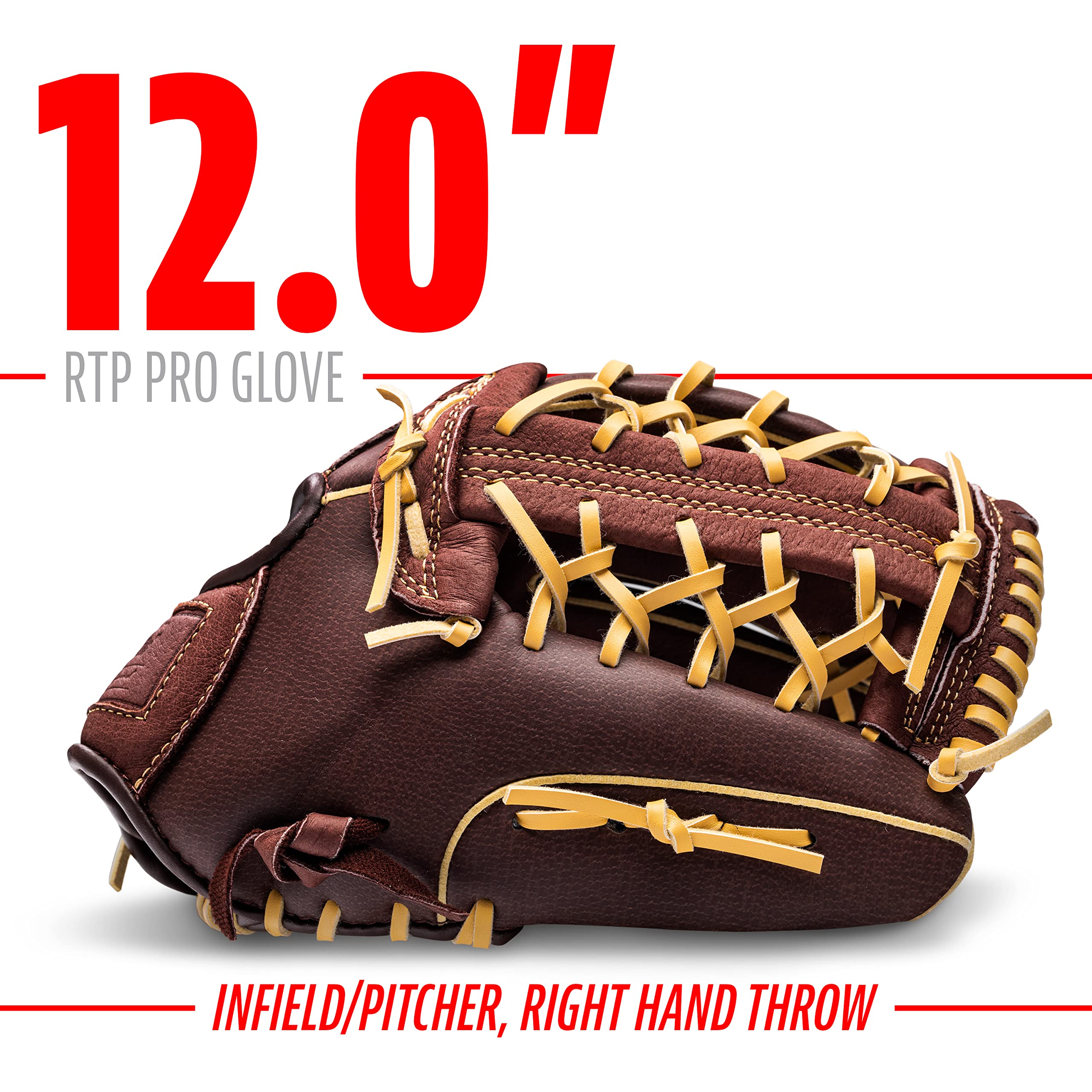 Franklin Sports RTP Pro Baseball Glove - Adult + Youth Fielding Mitt - Righty - Camel