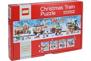 CHRONICLE BOOKS Lego Christmas Train Puzzle | Four Connecting 100-Piece Jigsaw Puzzles