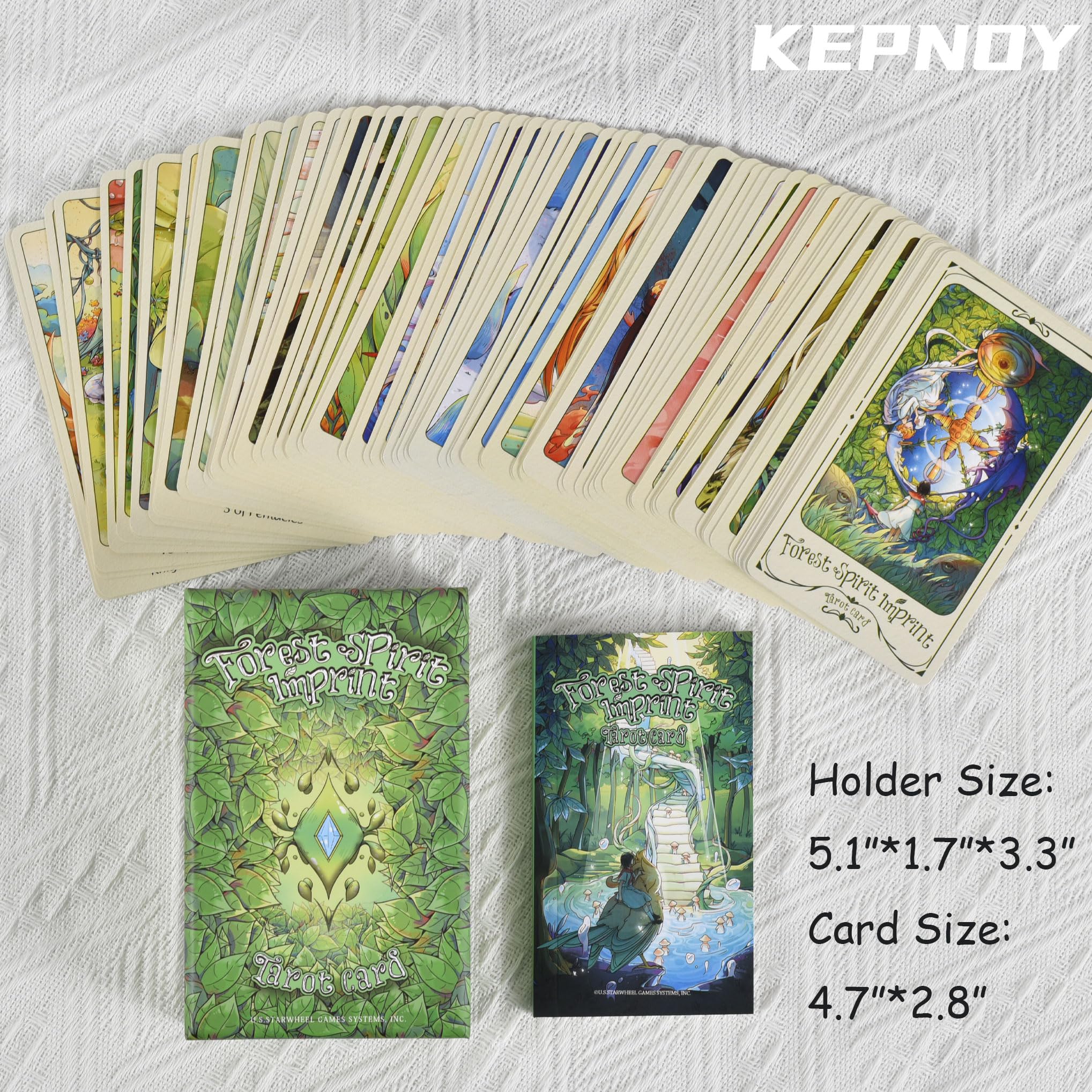 KEPNOY Forest Spirit Imprint Tarot Card(Standard Edition),Deck in a Tin Cards,Fortune Telling Game,Divination Tools for All Skill Levels,Guidebook,Divination Cards