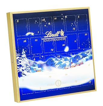 Lindt - Tischkalender zum Aufstellen Pralinen Schokolade Adventskalender - 115g