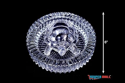 SUPERMALL Vastu Feng Shui Crystal Turtle with Plate for Good Luck, 5x5 Inches(Multicolour, Big-PM08)
