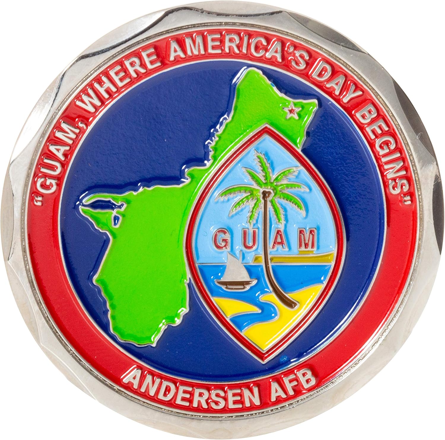 United States Air Force USAF Guam Anderson Air Force Base AFB Where America's Day Begins Challenge Coin