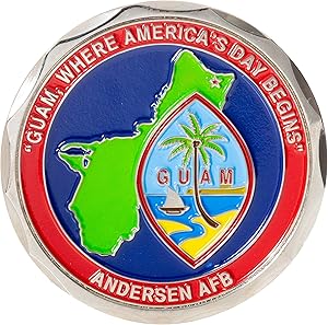 United States Air Force USAF Guam Anderson Air Force Base AFB Where America's Day Begins Challenge Coin