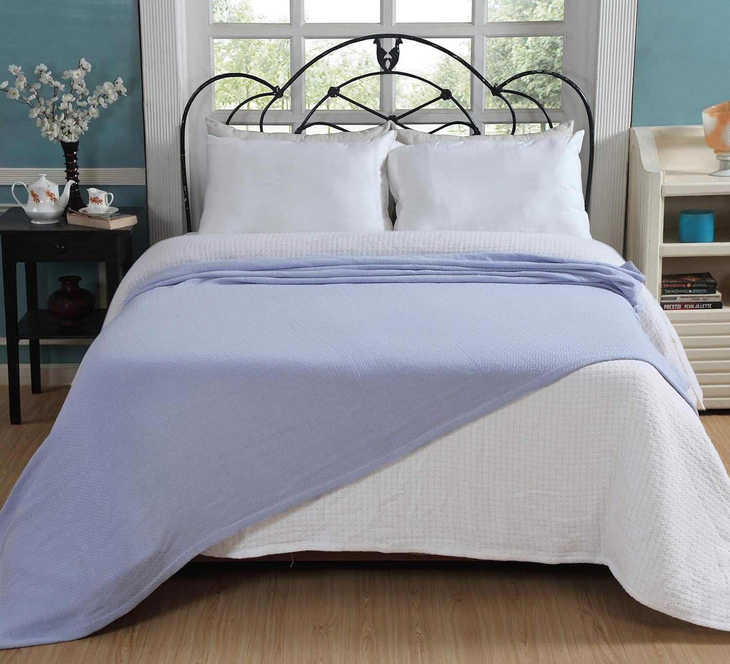 Home Kitchen Ivory Provides Comfort And Warmth For Years Perfect For Layering Any Bed Twin Twin Xl 100 Soft Premium Ringspun Cotton Thermal Blanket Snuggle In These Super Soft Cozy Cotton Blankets