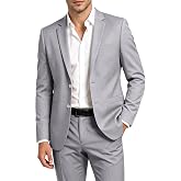 Moncace Men's 2 Piece Suit Modern Fit Stretch Jetted Pocket | Jacket and Pants Set for Wedding, Business, Formal Wear, Two Button Closure