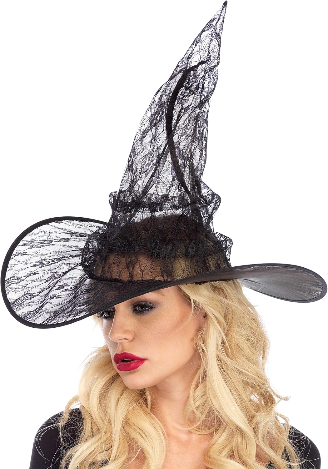 Leg Avenue Women's Large Witch Hat, Ruched Black, One Size: Leg Avenue: Clothing