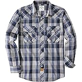 Dubinik Pearl Snap Shirts for Men - Long Sleeve Western Vintage Plaid Shirts