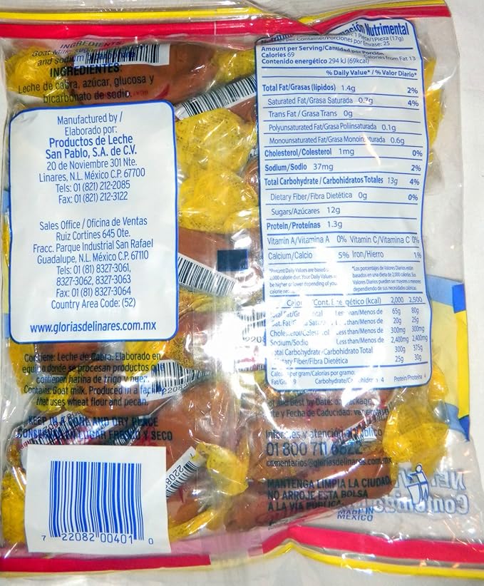 2 X Natillas Linares Goat Milk Candy Dulce De Leche Mexican Candy 50 Pcs