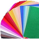 Oleitodh 100 Sheets 12” x 12” Glitter Colored Cardstock, 25 Colors, 250GSM | Sparkly shimmering surface, sturdy and smooth, v