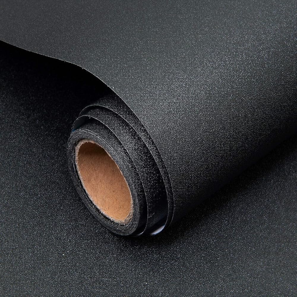 Decoroom Black Sticky Back Plastic 40x600cm Peel and Stick Wallpaper