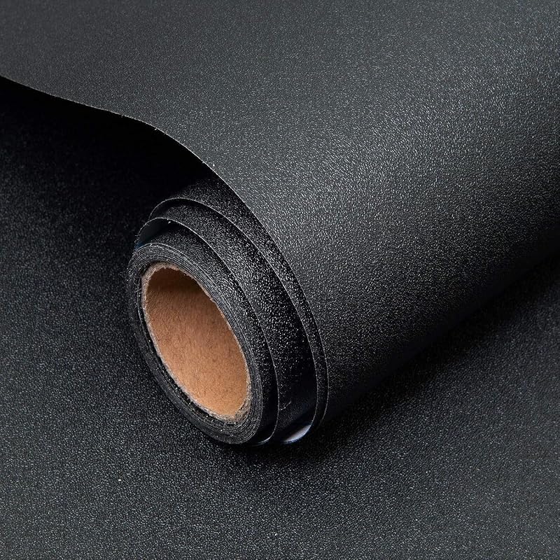 Decoroom Black Sticky Back Plastic 40x600cm Peel and Stick Wallpaper