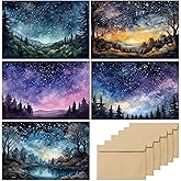 slapaflife Blank Cards with Envelopes All Occasion,Watercolor Starry Night Sky Design Blank Greeting Cards 4x6,20Pack -Blank Greeting Cards,Note Cards with Matching Peel-and-Seal Rustic Envelopes