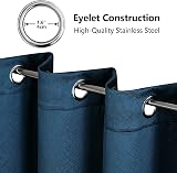 Krismile 100% Blackout Curtains Blue 2 Panels Thermal Insulated 46x54 view 3