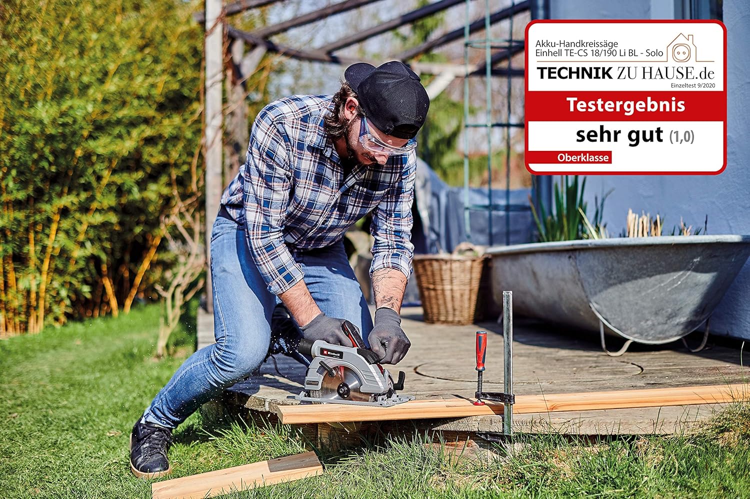Einhell Cordless Circular Saw 18V Power X-Change, 190mm Brushless Rotary Wood Saw, Tool-Free Adjustment, LED, Dust Extraction - Image 5