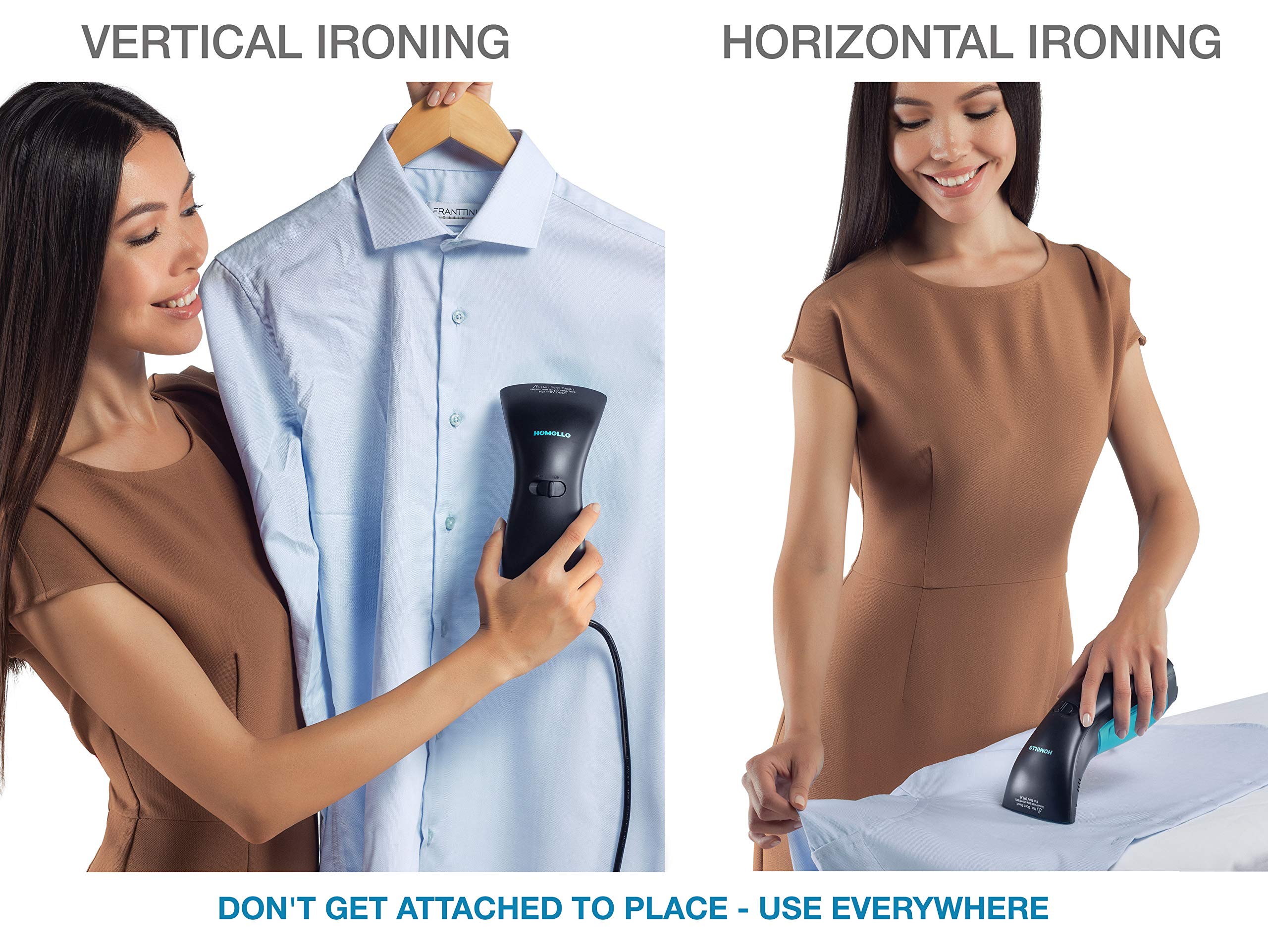 HOMELLE Travel Steamer for Clothes Handheld Garment Steamer, Mini Portable Fabric Steamer, Iron Wrinkles Steam Remover, 25s Fast Heat-up, 120ml Water Tank, Anti-Leak Ironing Pump System, 950W – 360°