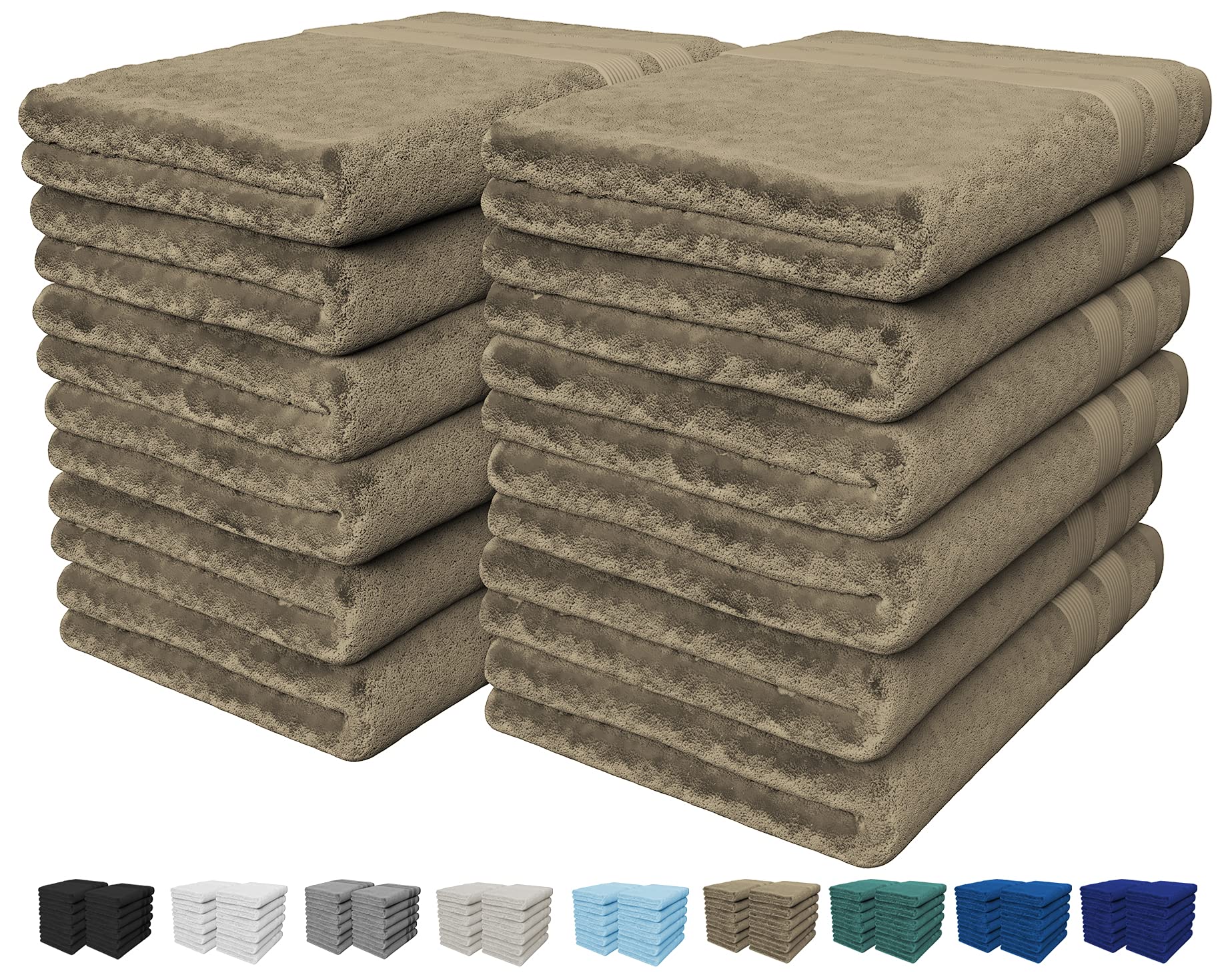 Vozbi Face Towels (12-Pack)-Ring Spun Cotton Fingertip Towels-Flannel Face Cloths-450 GSM Children's Bath Towels-Baby Washcloths for Home & Kitchen-Guest Towels 30 x 30 cm