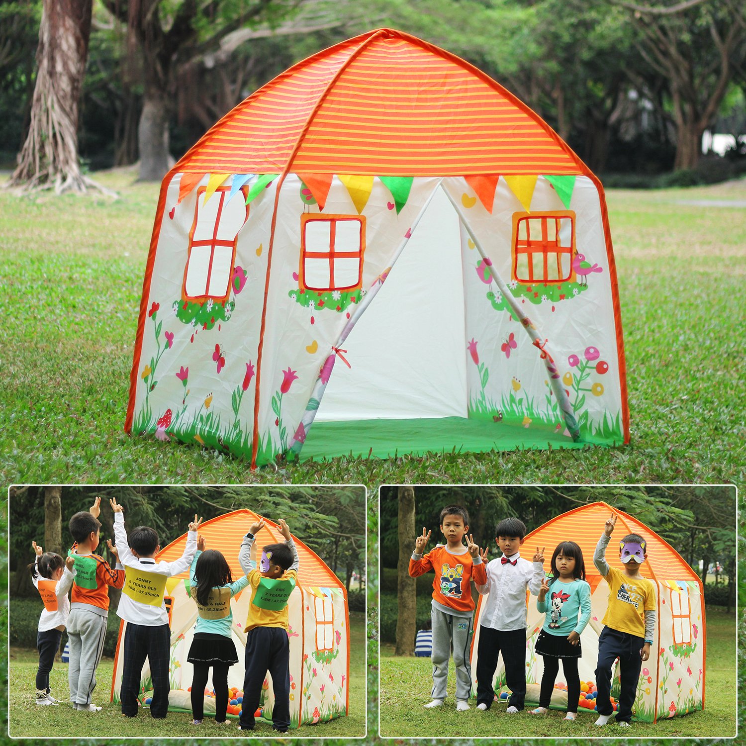 Homfu Kids Tent Playhouse For Children To Play Indoor Garden and Outdoors