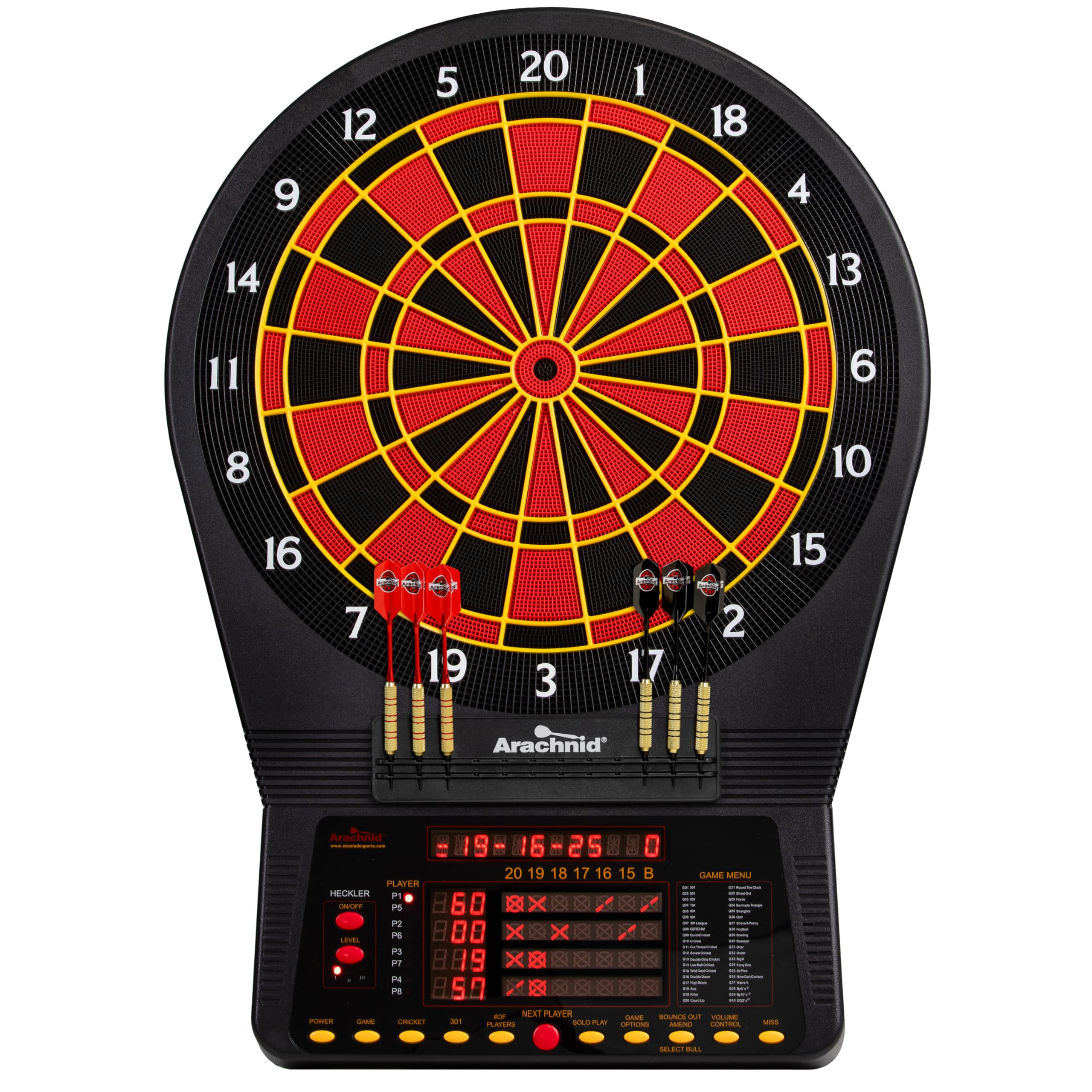 Arachnid Cricket Pro 800 Electronic Dartboard, 15.5", 40 Games