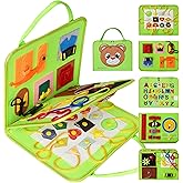 Oleadot Mess Free Busy Board Montessori Toy for 3 4 5 Year Olds - Toys for Preschoolers for Developing Fine Motor Skills - Toddler Travel Toys for Plane & Car for Kids, Boys, Girls