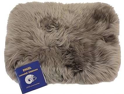 Engel Naturfelle Sitzauflage DIANA-30 aus Lammfell hochwollig rechteckig 30x40cm, Silbergrau